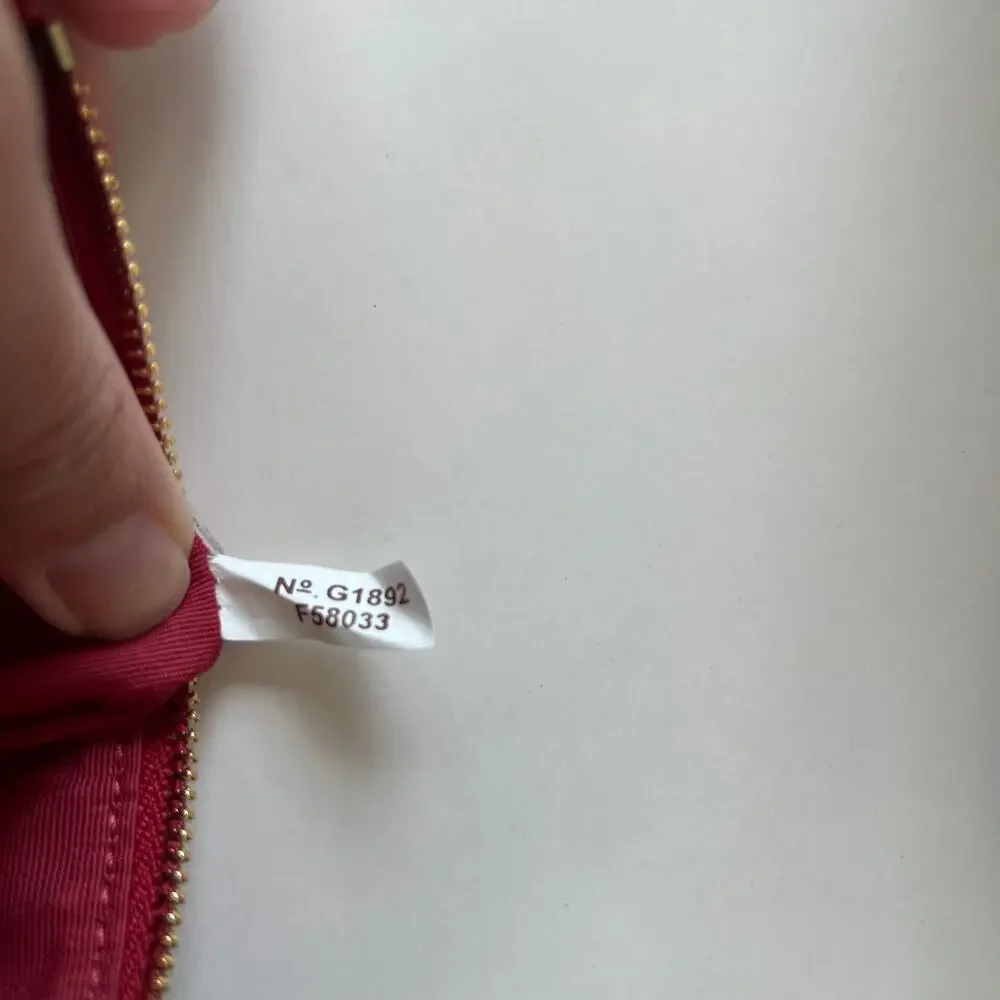 COACH Corner Zip Wristlet in Signature Canvas Khaki True Red